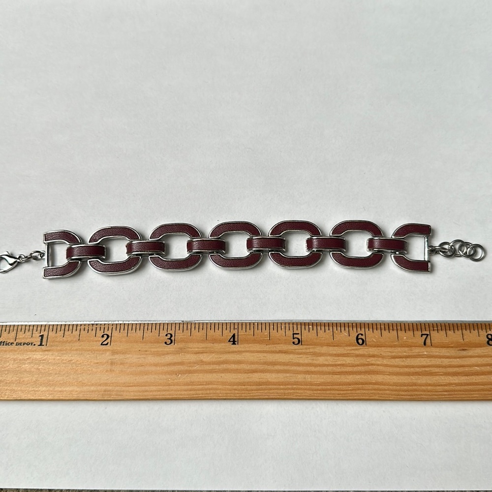 Bancroft Sammy Leather Link Bracelet red